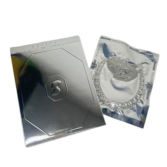 Swarovski x SKIMS belly chain, Imperial cut, White main image 5